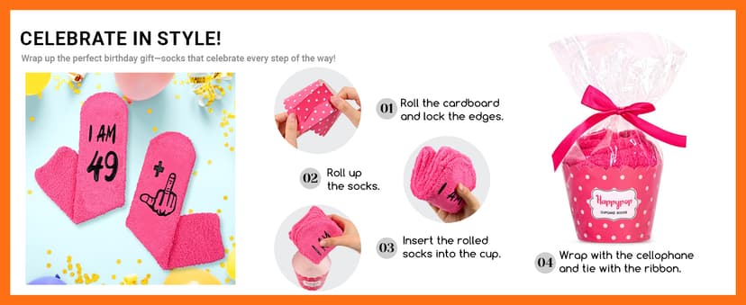 HAPPYPOP 50th Birthday Gifts Ideas - 50 Year Old Gift Socks for Women Men Friends, Turning 50 Gifts