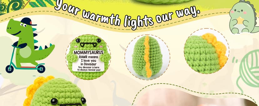 Mini Gifts for Mom Christmas I Love You Mommy Gift Handmade Crochet Dinosaur Mom Gifts for Christmas Birthday Gift for Mama Mother- in- Law New Bonus Step Moms Mother from Daughter Son Husband