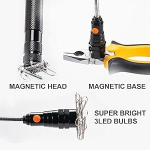Gifts for Him, LED Magnetic Pickup Tools, Telescoping Magnetic Flashlight Pick Up Tool, Christmas Stocking Stuffers for Men Adults, Unique Cool Gifts for Men, Dad, Husband, Black