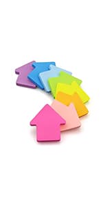 SIMONA Heart Shape Sticky Notes 8 Color Bright Colorful Sticky Pad 75 Sheets/Pad Self-Sticky Note Pads