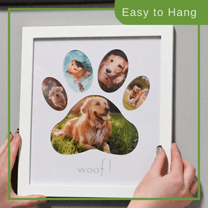 Green Pollywog 5-Opening Paw Print Collage Frame | Paw Print Picture Frame | Display for Photos for Pets | Dog Mom Gift | Dog Dad Collage | Pet Memorial Picture Gallery