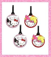 Hello Kitty Hoop Earrings for Women Official License, Gold Tone Flash-Plated and Enamel Sanrio Earrings