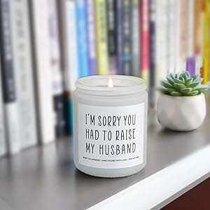 Gifts for Mother in Law, Funny Mom Dad Candles, Mother's Day Father's Day Gift for Parents in-Laws, 9OZ Lavender Soy Scented Candles for Women, Unique Christmas Birthday Gifts Valentines Day