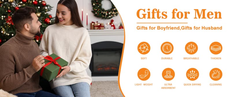 Bath Towels Gifts for Men Christmas Stocking Stuffers Birthday Gifts for Him Boyfriend Husband Couple Fiance from Wife Girlfriend Romantic Present Ideas on Anniversary Valentines Day Wedding