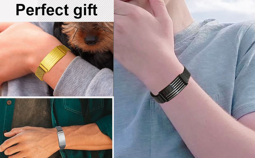 Stocking Stuffers - To My Son/Stepson/Son-in-Law Bracelet, Adjustable Stainless Steel American Flag Bracelet Jewelry, Birthday Valentine Christmas Day Gifts