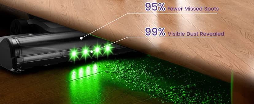 Cordless Vacuum Cleaner, 40KPA/500W/35Mins, Green LED Light, Lightweight Stick Vacuum Self-Standing, Vacuum Cleaners for Home Handheld Vacuum for Pet Hair, Carpet, and Hard Floors, U8