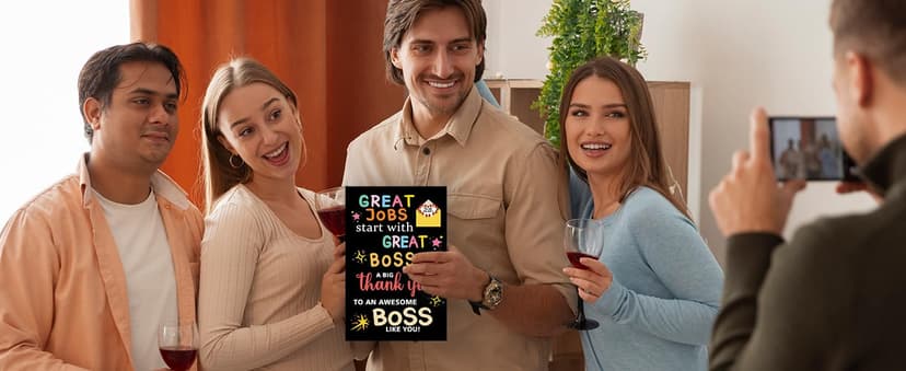 Thank You Card Gifts for Boss Leader Manager, Cute Boss's Day Card for Her Him, Best Boss Appreciation Card for Men Women