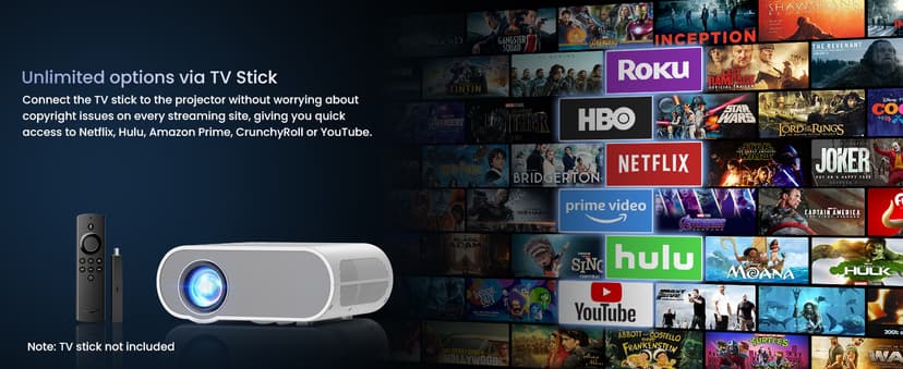 Projector, Native 1080P Full HD Bluetooth Projector with Speaker, Outdoor Portable Movie Mini Projector Compatible with Laptop, Smartphone, TV Stick, Xbox, PS5