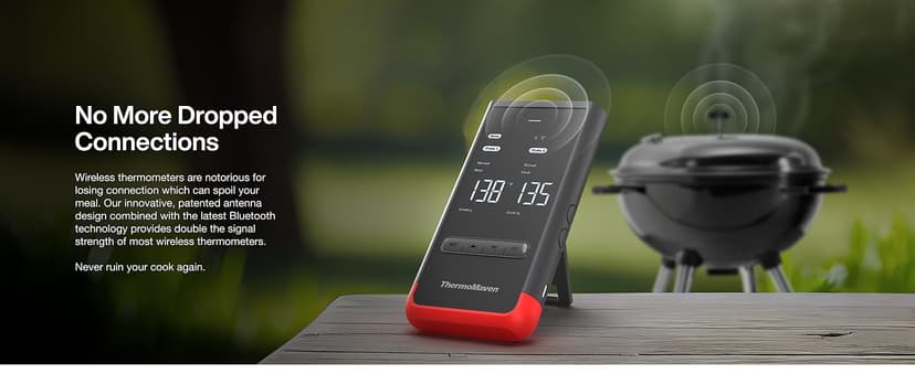 ThermoMaven Smart Bluetooth Wireless Meat Thermometer: Standalone Base, WiFi Unlimited Range, 6 Sensors with NIST Certified Accuracy, 2 Probes for Kitchen, BBQ, Grill, Oven, Smoker, Rotisserie