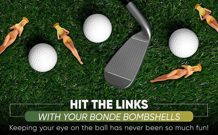 Perky Tees Funny Golf Gifts - 6 Pack 3" Blonde Bombshell Pin Up Girl Golf Tees | Funny Gifts for Men at Christmas, Groomsman or White Elephant Gifts