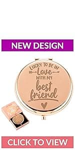 Best Friend Birthday Gifts for Friend | Sentimental Friend Gift Ideas for Women | Friendship Gifts for BFF, Bestfriend, Besties, Long Distance, Christmas | I Love You Friend | Rose Gold Compact Mirror