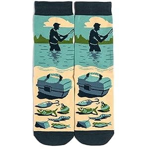 Lavley Can’t Today My Arm Is In A Cast Socks - Funny Fishing Socks for Men - Hilarious Gift for Anglers and Outdoorsmen - One Size Fits Most