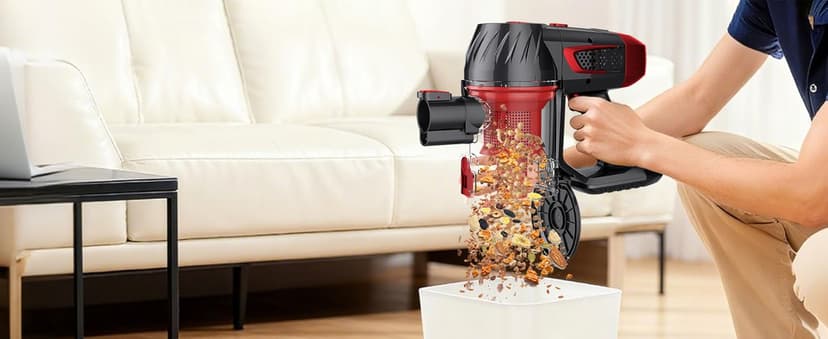 Cordless Vacuum Cleaner, 500W 45Kpa 60Mins Stick Vacuum Cleaner for Home, Self-Standing Vacuum with 1.5L Dust Cup and HEPA Filter, Anti-Tangle Brush for Hardwood Floors, Carpets, and Pet Hair