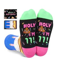 HAPPYPOP Birthday Gifts Ideas for Boys - Socks for Kids Girls Age 5-12 with Greeting Card