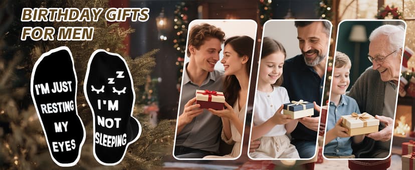 Vitery Stocking Stuffers for Men Teens Adults, White Elephant Gifts for Adults Funny Socks Christmas Essentials