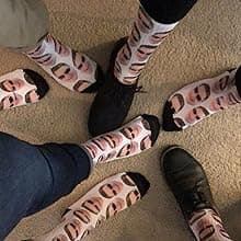 TinyName Custom Socks with Faces Personalized Face Sock with Text Customized Funny Socks for Men and Women