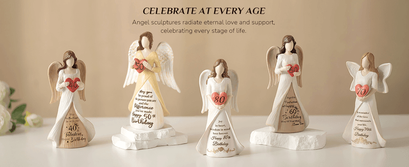 80th Birthday Gifts for Women: Best Happy Birthday Gift for 80 Year Old Woman Moms Grandmothers Friends Unique Birthday Angel Figurine Decorations