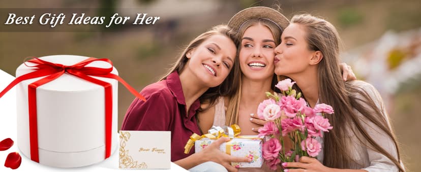 27 Forever Roses in Luxury White Box, Eternal Real Roses Gift for Women, Preserved Flowers for Delivery Prime, Anniversary, Valentine's Day, Birthday for Her (Red)