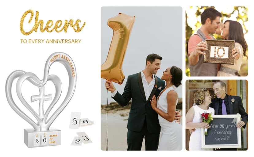 Wedding Anniversary Heart Sculpture Gifts Best for Couple Parents Wife Husband Unique 10th 25th 50th Anniversary Wedding Gift Ideas