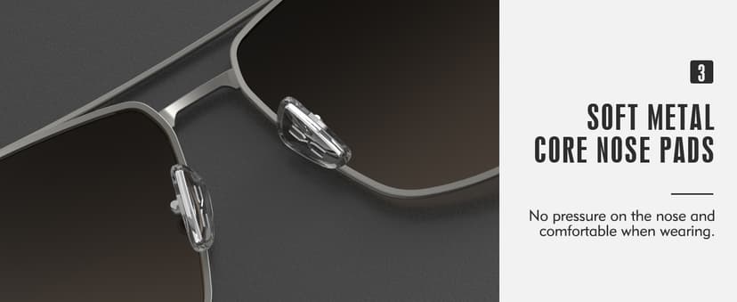 LUENX Aviator Sunglasses for Men Square Polarized Polygon Lens - UV 400 Protection with Accessories 61MM Driving Outdoor