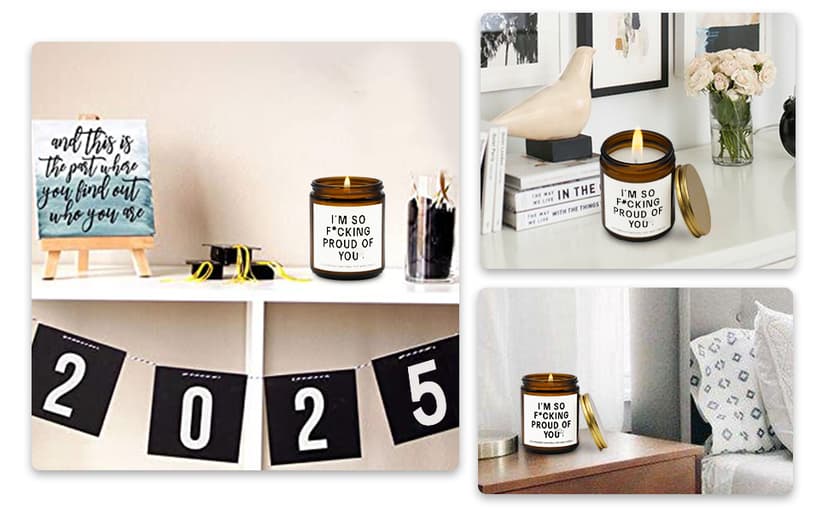 Funny Graduation Gift for Her/Him, So Proud of You Graduation Candle for Party Decorations, Gardenia Scented Candle High School College Grad Gift