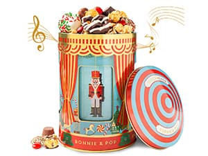 Christmas Gift Basket- Gourmet Food Gifts - Plays Music - Holiday Chocolate and Candy, Sweets and Snacks- Nutcracker Suite- Bonnie and Pop