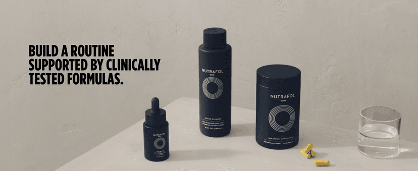 Nutrafol Men's Hair Growth Supplements, Clinically Tested for Visibly Thicker Hair and Scalp Coverage, Dermatologist Recommended - 1 Month Supply