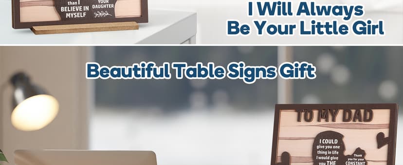 Gifts for Dad from Daughter, Best Dad Ever Gifts, Father s Day Gifts for Dad from Daughter, Daddy Gift Ideas, Dad Christmas Gifts Birthday Gifts, Dad and Daughter Gifts Wooden Silhouette Sign Plaque