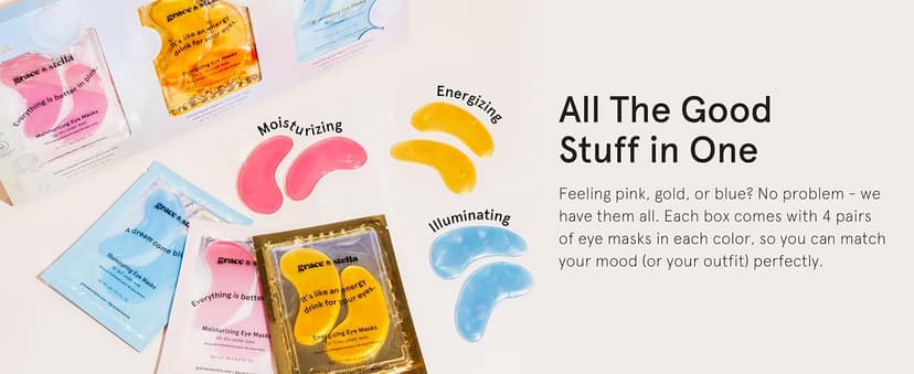 grace & stella Under Eye Patches (12 pairs) Eye Masks for Puffy Eyes and Dark Circles - Birthday Gifts for Women, Bachelorette Party Favors, Bridesmaid, Self Care and Relaxation Gifts for Her - Vegan