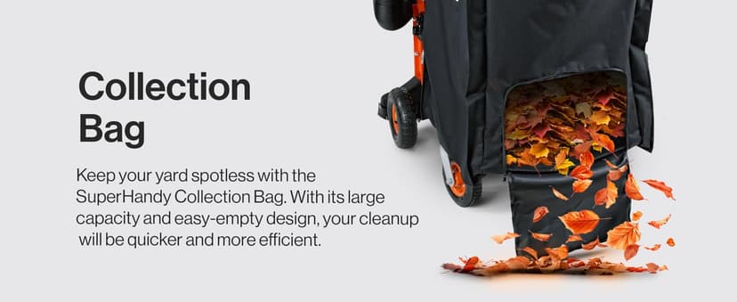 SuperHandy Leaf Vacuum & Wood Chipper - 7 HP 209CC Gas Engine, 10:1 Mulch Ratio, 6 Bushel Bag Capacity, Castor Wheels, Dual Function: Walk-Behind Leaf Vacuum Mulcher & Wood Chipper