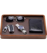 ProCase Gifts for Dad, Wood Phone Docking Station for Men, Dad Gifts From Daughter Son, Mens Nightstand Organizer, Anniversary Birthday Gifts for Dad Father Husband Him -Espresso (Engraved Word)