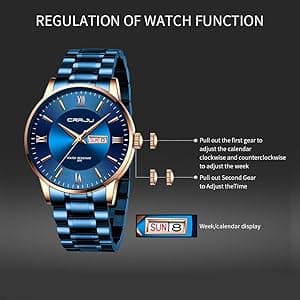 CRRJU Men's Fashion Luxury Stainless Steel Watches for Men Business Auto Date Chronograph Analog Quartz Wristwatches