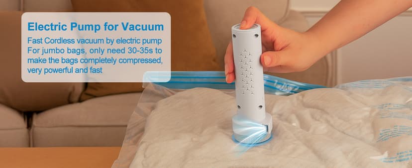 Vacuum Seal Bags for Clothing Travel, 12 Pack Vacuum Storage Bags for Clothes with Portable Electric Pump, Space Saver Bags for Luggage Traveling and Clothing