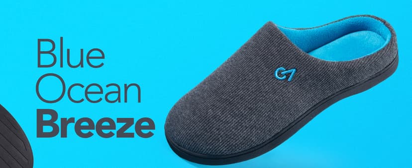 VeraCosy Men's Two-Tone Memory Foam House Slippers Indoor Outdoor Durable Rubber Sole