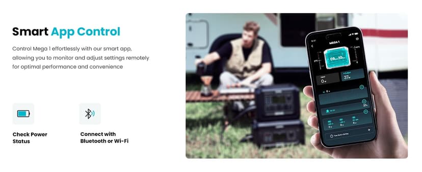 OUPES Mega 1 Portable Power Station 2000W (4500W Peak), 1024Wh LiFePO4 Battery Generator with 1400W AC Charging & 800W Solar Charging, Expandable to 5120Wh, for Home, Power Outages, Camping & RVs