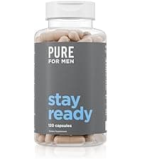 Pure for Men Pure for Men Original Vegan Cleanliness Stay Ready Fiber Supplement | Helps Promote Digestive Regularity | Psyllium Husk, Aloe Vera, Chia Seeds, Flaxseeds | Proprietary Formula | 120 Vegan Capsules