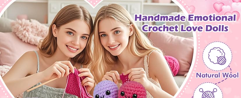 Funny Crochet Love Gifts for My Forever Best Friend,Birthday Gifts for Women Friendship,Small Cute Handmade Knitted Stuff Heart,Unique Christmas White Elephant Gift Ideas for Friends Female Bestie BFF
