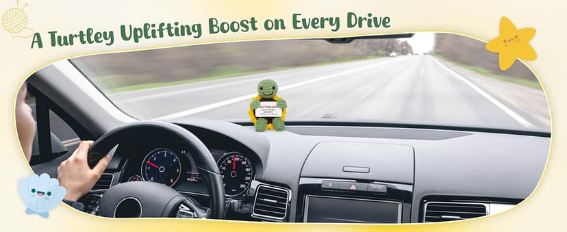 OASSIE Christmas Appreciation Gifts for Employee - Positive Turtle Crochet with Message Card - Thank You Birthday Team Stocking Stuffers Gifts for Coworkers Women Men, Office Desk Accessories Decor