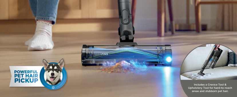 Shark PowerPro Reveal Plus Cordless Vacuum, FloorDetect & Dirt-Reveal Technology, HEPA Filter, Carpet & Hard Floor, Rechargeable, Charcoal, IZ376H