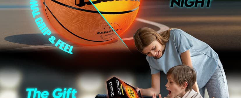 Light Up LED Basketball for Teen Boys: Cool Nighttime Ball Game Gifts for Birthday Christmas Easter – Size 7 Outdoor Rubber Ball for Boys Girls 8-15+ Year Old