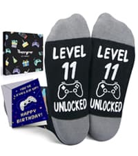 HAPPYPOP Birthday Gifts Ideas for Boys - Socks for Kids Girls Age 5-12 with Greeting Card