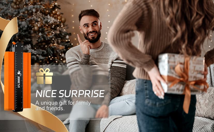 JOREST Connectable Contour Gauge (10+5 Inch), Gifts Ideas for Men Dad Handyman Husband Him, Shape Profile Duplicator with Lock, Outline Angle Measuring Tool, Template tool, Tile Flooring, Scribe Edge