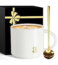 Initial Magnetic Stirring Coffee Mug Stainless Travel Cup Adult Men Guy Him Brother Dad Boyfriend Uncle Niece Best Friendship Grandpa Grandfather Husband Son Law Happy Birthday Cool Meaningful Gifts,J