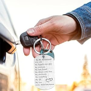 CPLJW Boyfriend Girlfriend BF GF Keychain Gifts for Anniversary Birthday Valentine Wedding Christmas Meaningful Presents