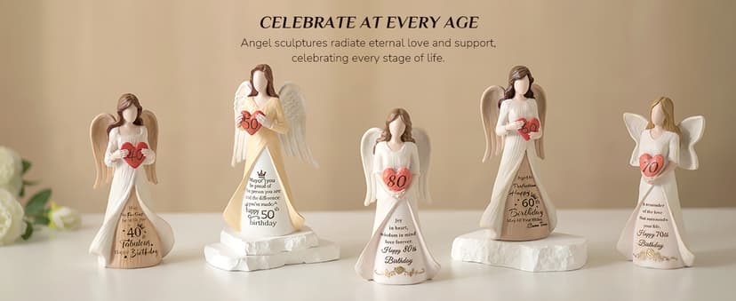 50th Birthday Gifts for Her Women: Happy Birthday Gift for Friends Besites Sisters Daughter Mom 50 Year Old Woman Birthday Angel Figurine
