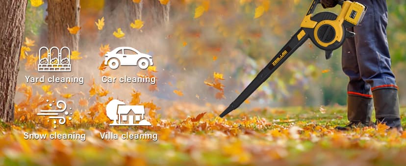 Cordless Leaf Blower & Vacuum, 3-in-1 Leaf Vacuum Mulcher with Bag, 40V 360CFM 5-Speeds Brushless Battery Operated Leaf Blower for Lawn Care with 2 x 4.0Ah Battery & Charger Included