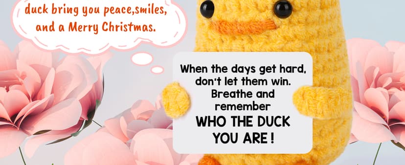 MBL Christmas Stocking Stuffers for Women - Emotional Positive Inspirational Support Small Funny Gag Crochet Duck Pickle Birthday Xmas for Men for Coworker Boss Colleges Her Him Friend