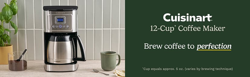 Cuisinart 12-Cup Coffee Maker with Thermal Coffee Carafe, Stainless Steel, Programmable Large Capacity Drip Coffee Machine for Home or Office, DCC-3400NAS, Silver