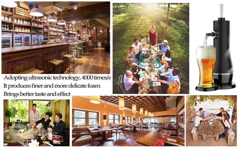 Draft Beer Dispenser, Beer Foam Maker, Beer Draft System for Canned and Bottled, Beer Gifts for Men, Father's Day, Birthday, Black