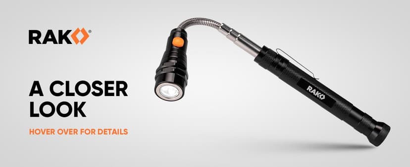 RAK Magnetic Pickup Tool Gifts for Men - Telescoping Magnet with LED Flashlight and 22 Inches Extendable Neck, Cool Magnetic Flashlight Gifts for Dad, Husband, Grandpa, Handyman